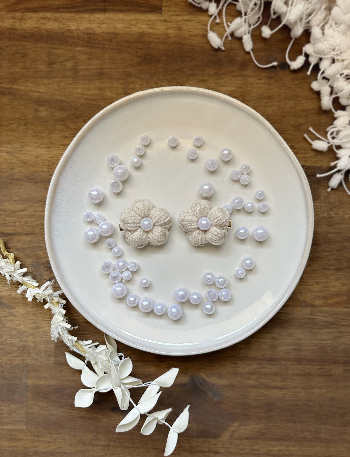 Petal Pearls Crochet Hair Clips