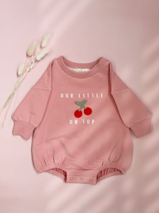 Our Little 🍒 On Top Romper Pink