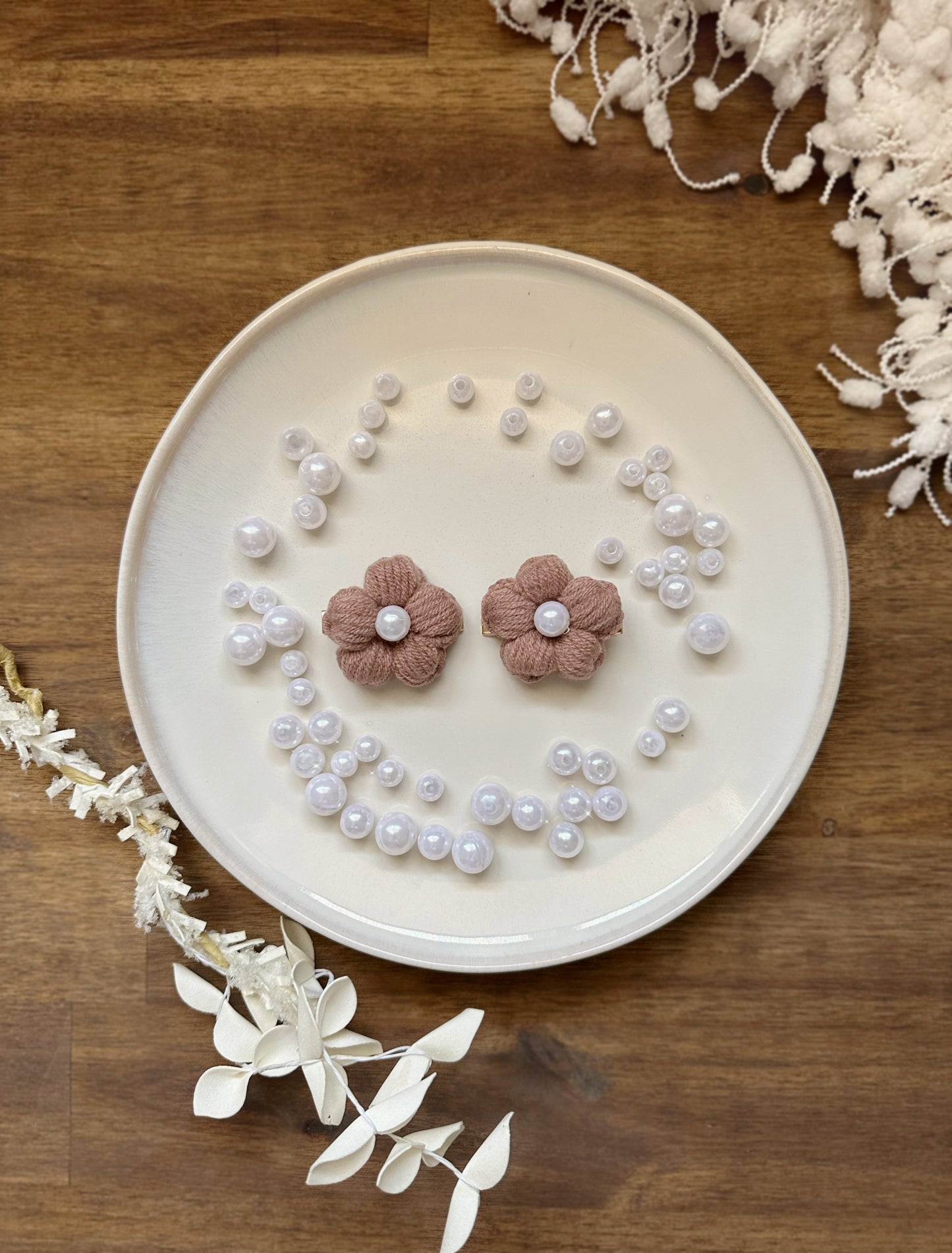 Petal Pearls Crochet Hair Clips