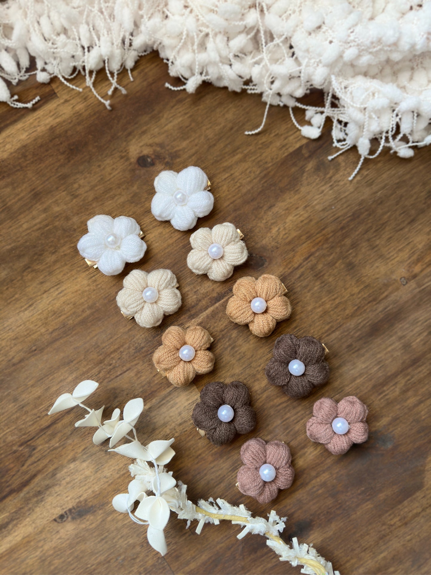 Petal Pearls Crochet Hair Clips