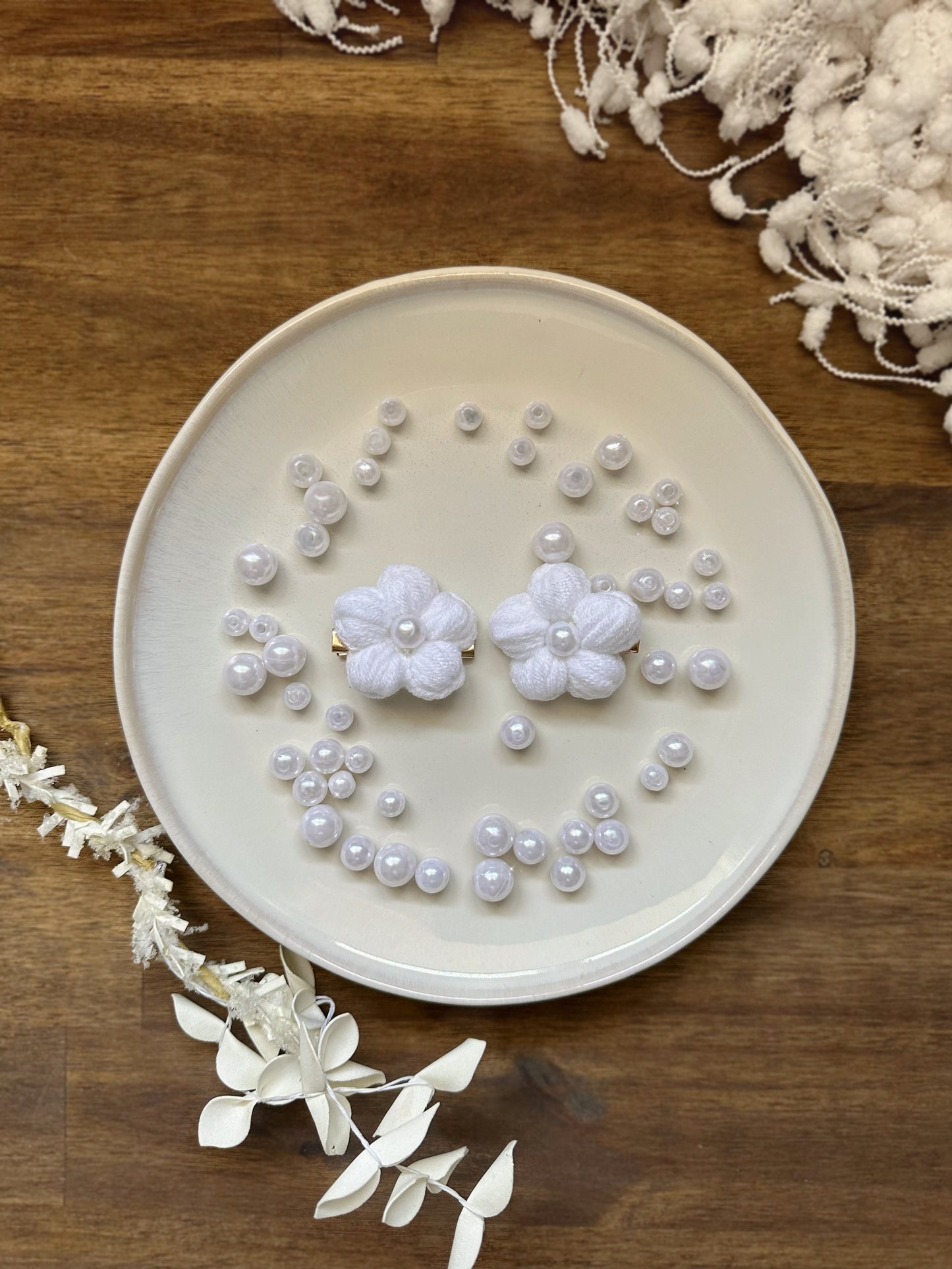 Petal Pearls Crochet Hair Clips