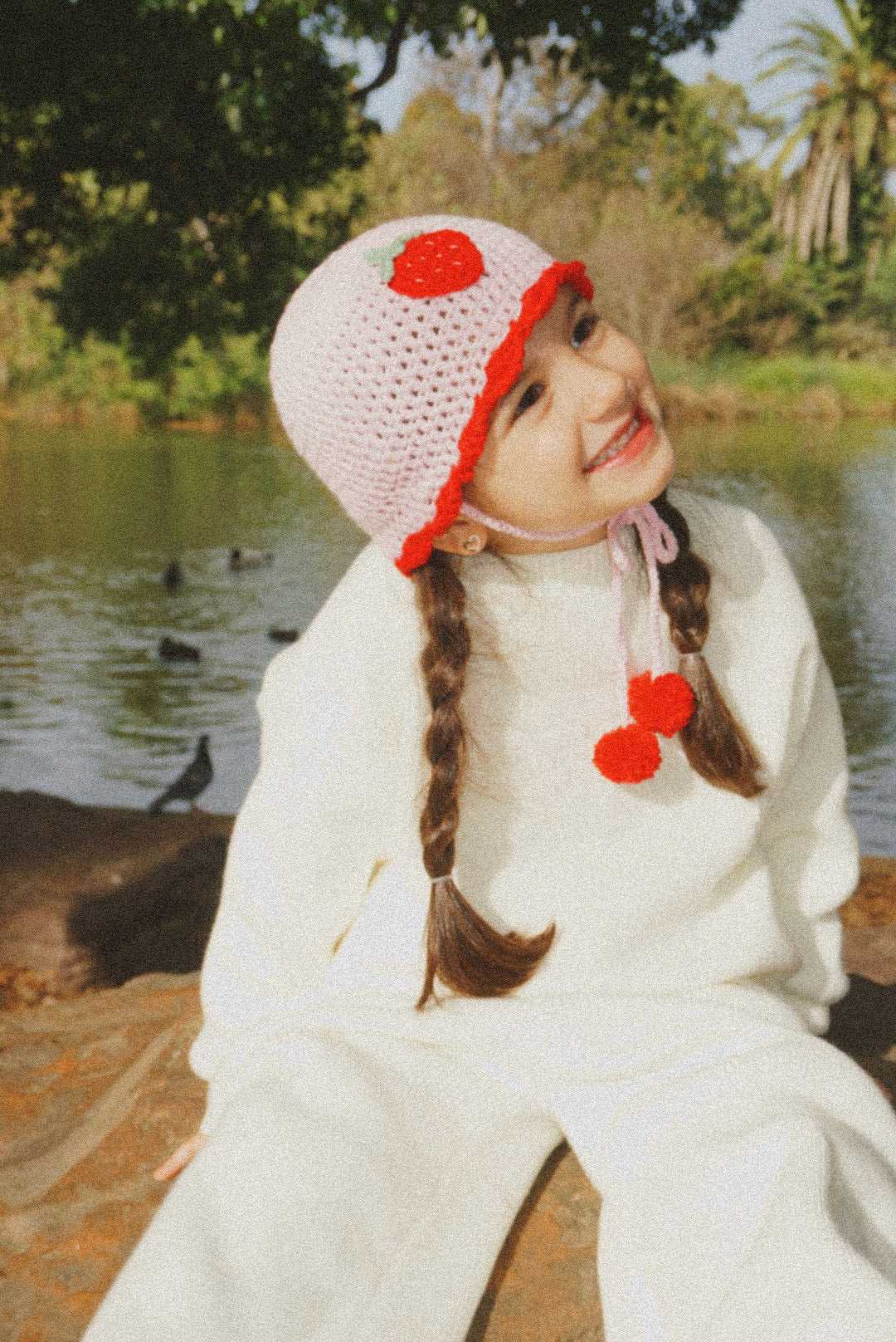 Strawberry Kisses Tie Up Hat